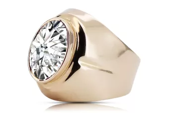 Cyrkonia Oryginalny wyrób Vintage 14k z różowego złota Pierścionek Vintage Biżuteria vrc296r